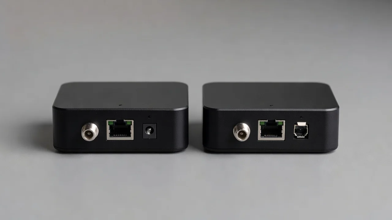 Dois mini receptores lado a lado para comparação