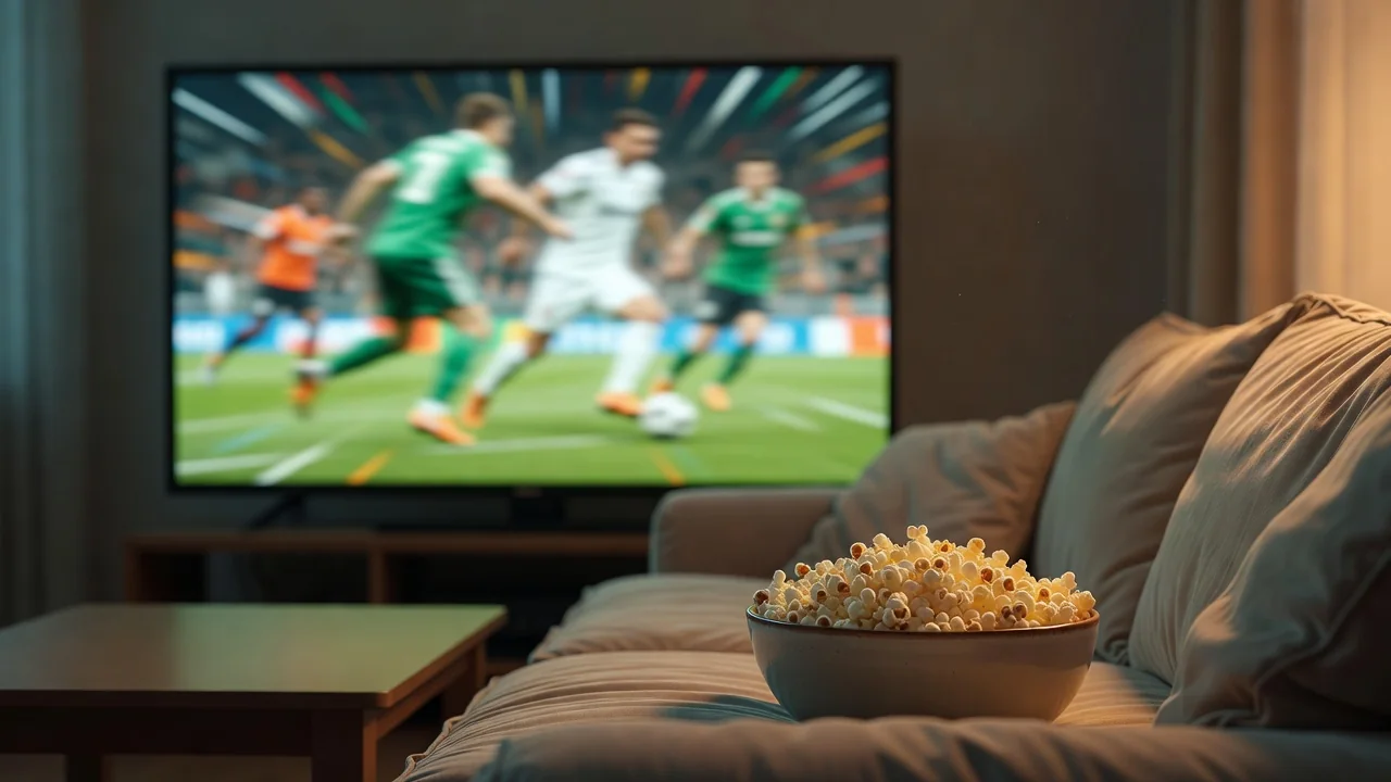 Painel de TVs com transmissões esportivas